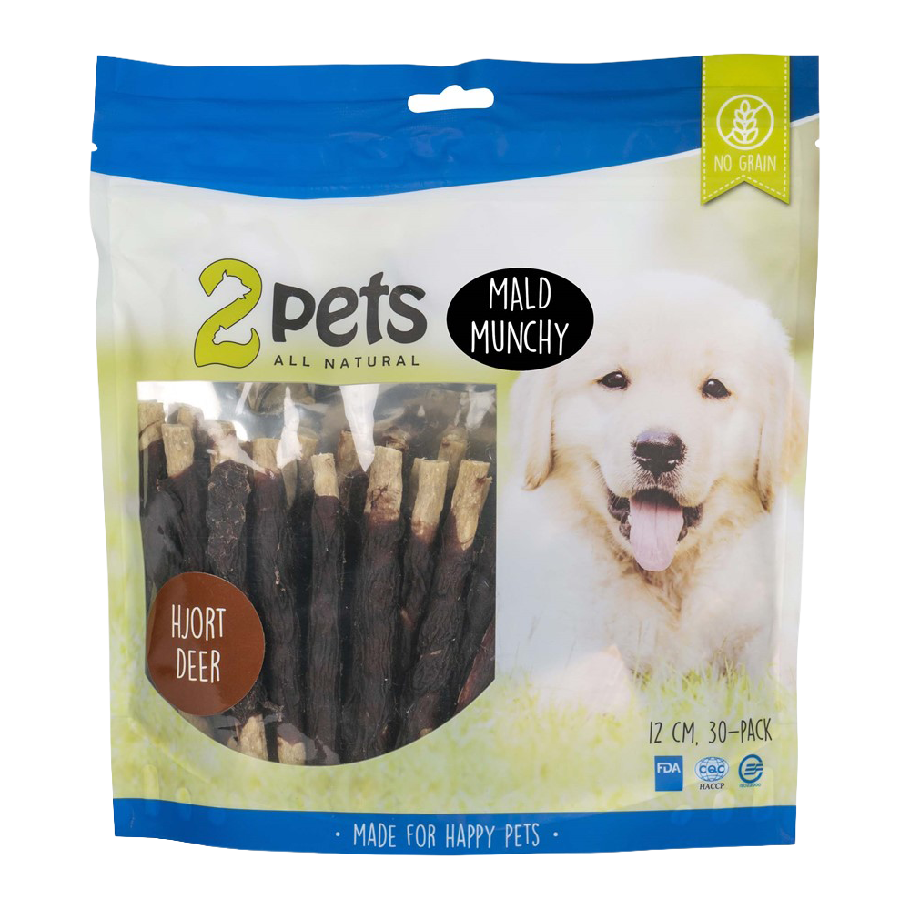 2PETS Tuggpinne Mald Hjort – 12 CM – 30ER-PACK