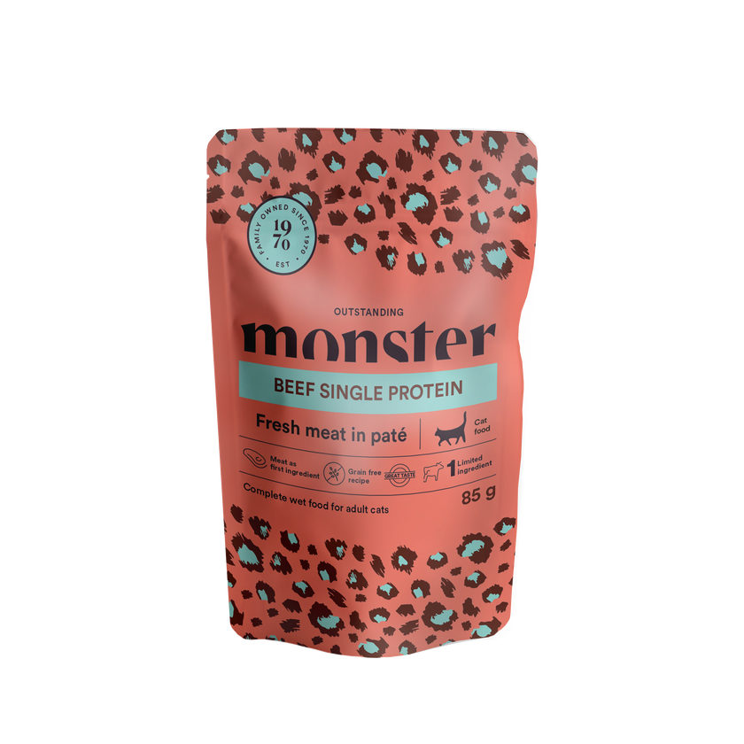 Monster Cat Pouches Adult Beef 85 g (8er-Pack)