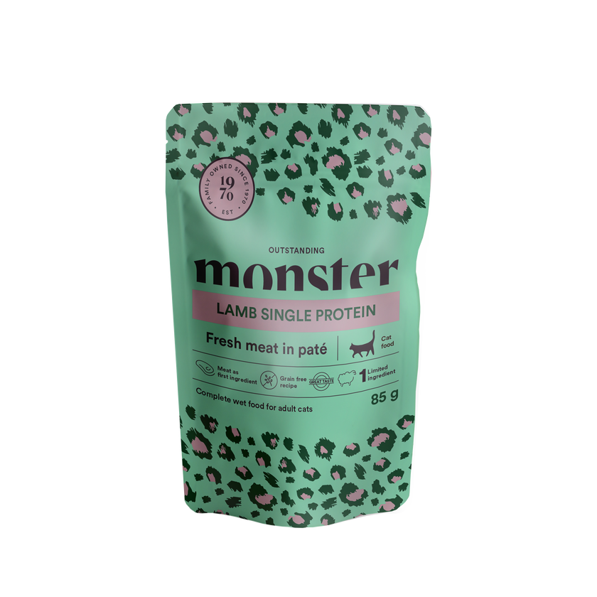 Monster Cat Pouches Adult Lamb 85 g (8er-Pack)