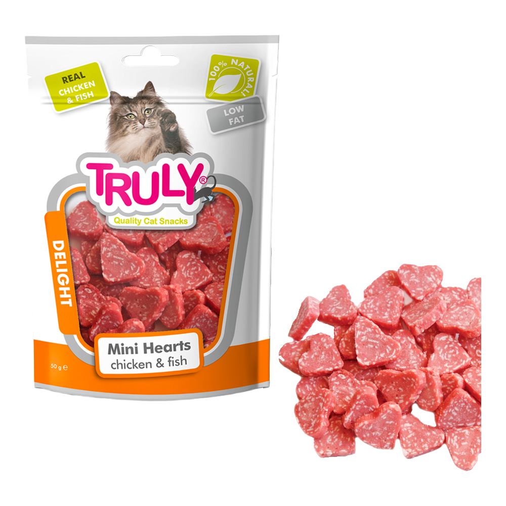Truly Mini Hearts Huhn und Fisch – 50 g