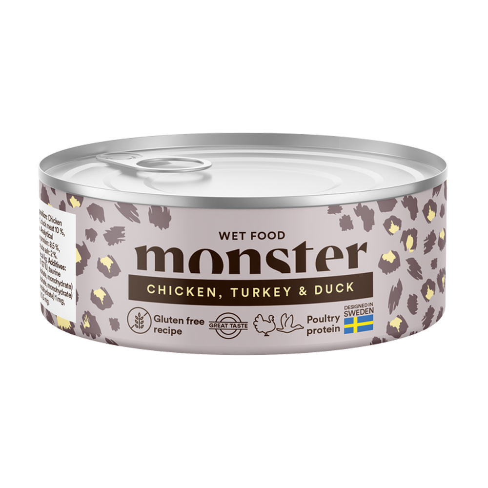 Monster Cat Ad Multi Chick/Turk/Duc Dose 100 g (12/Frp)