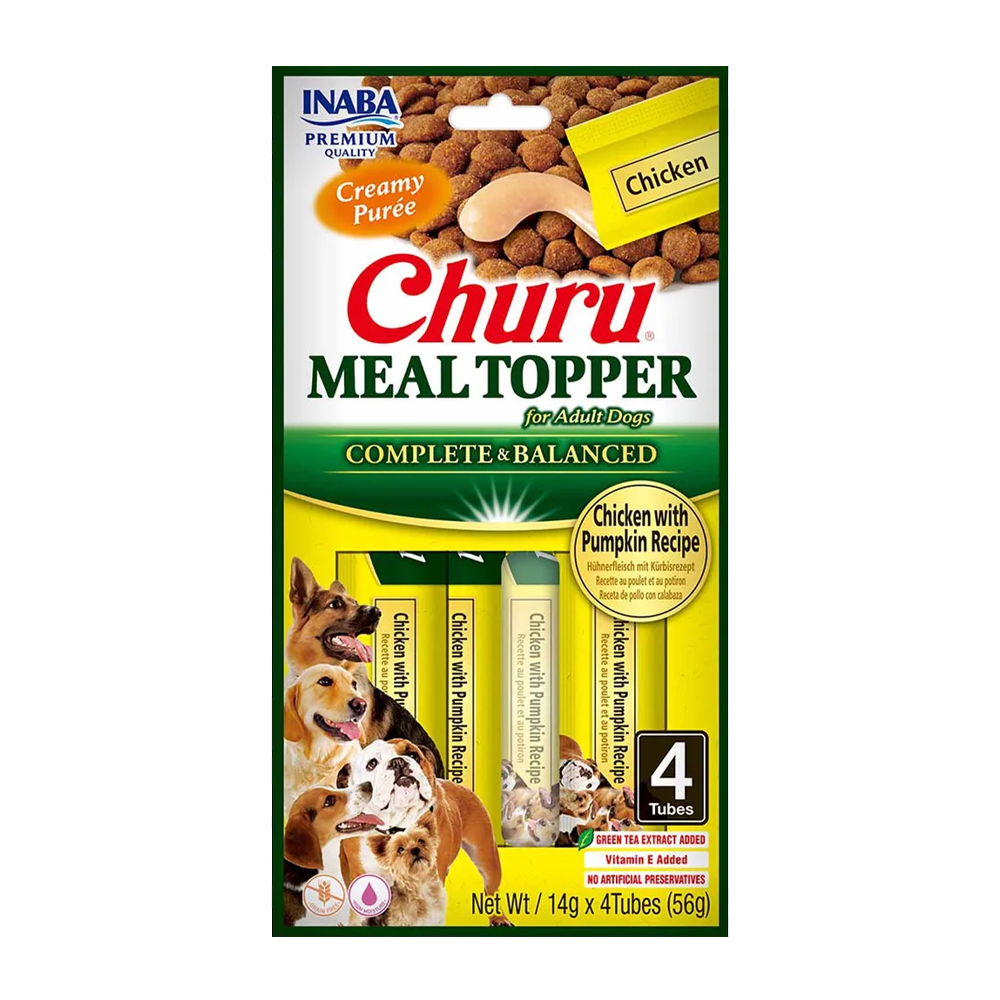 Churu Dog Meal Topper Huhn/Kürbis – 4 Stück