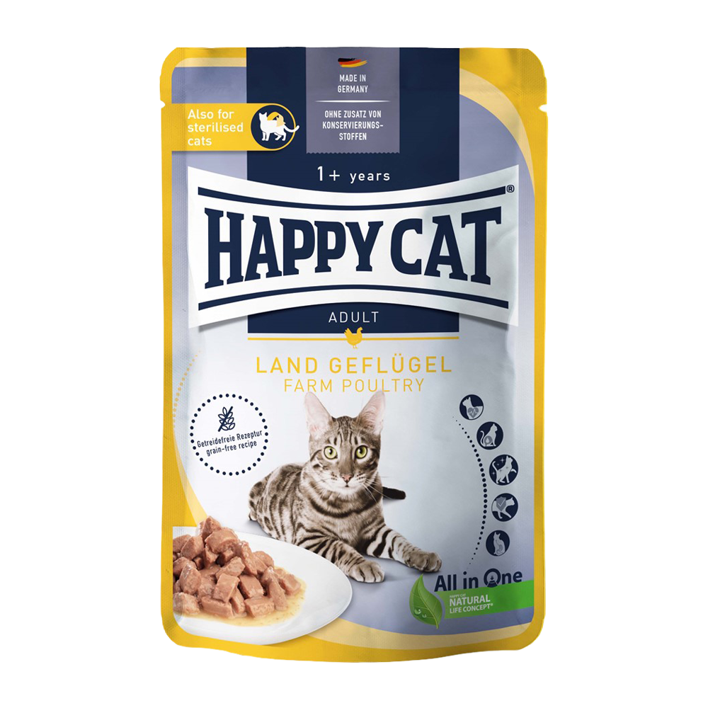 HappyCat Nassfutter/Soße, Geflügel, 85 g