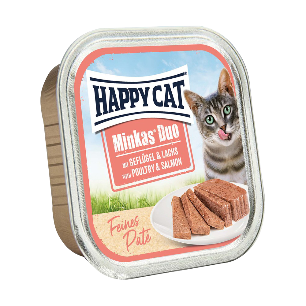Happycat Duo Menu Pastete Geflügel & Lachs – 100 g