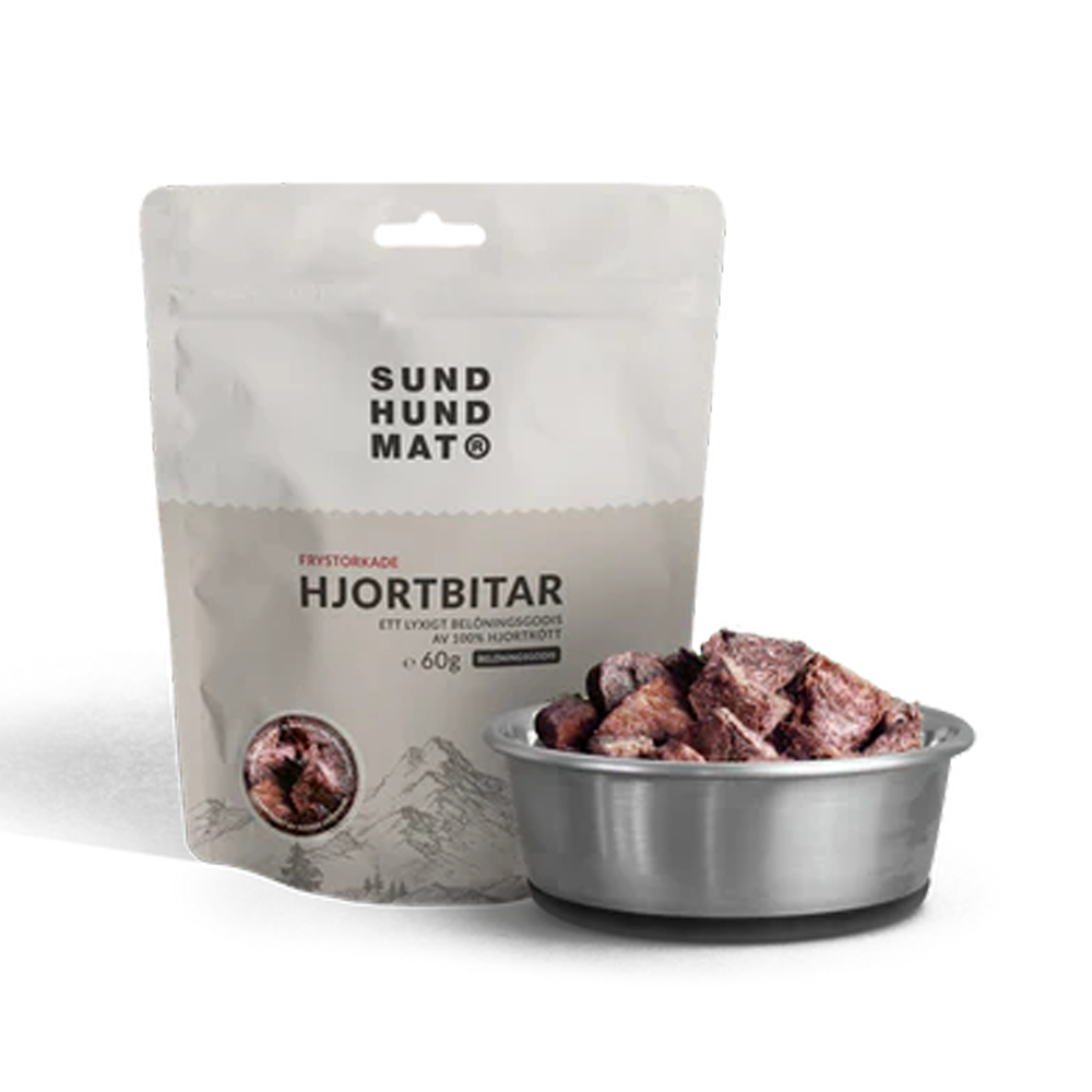 Gefriergetrocknete Hirschstücke – 60 g