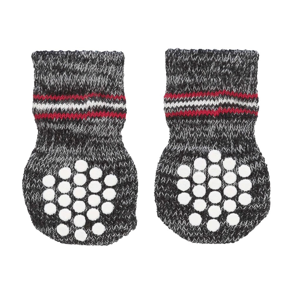 Hundesocken Non-Slip 2er-Pack Grau