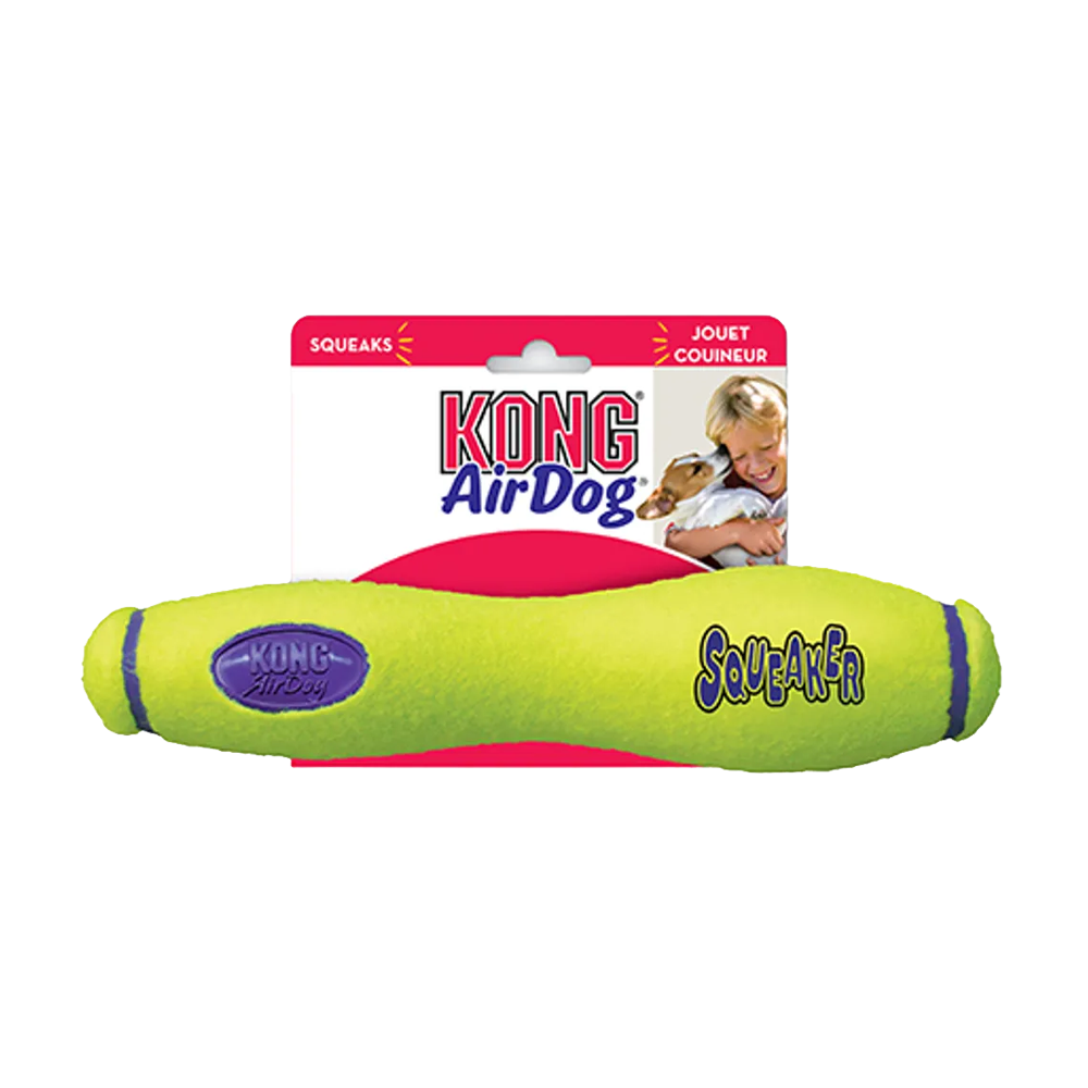 Kong Airdog Squeakair Fetch Stick mit Seil L – 34 x 13 x 6,5 cm