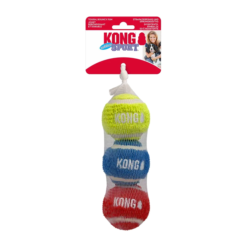 Kong Sport Softies Ball M 3er-Pack Mix Ø 6,5 cm