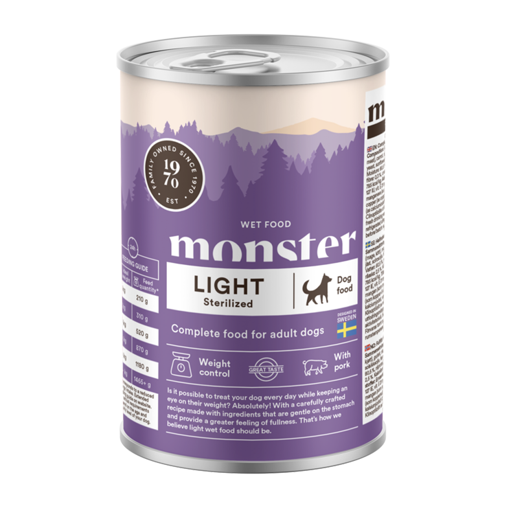 Monster Dog Adult Light/ Sterilized Burk – 400 g