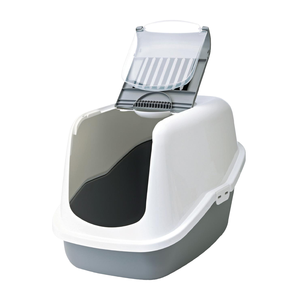 Nestor Katzentoilette Weiß/Grau – 56 x 39 x 38,5 cm