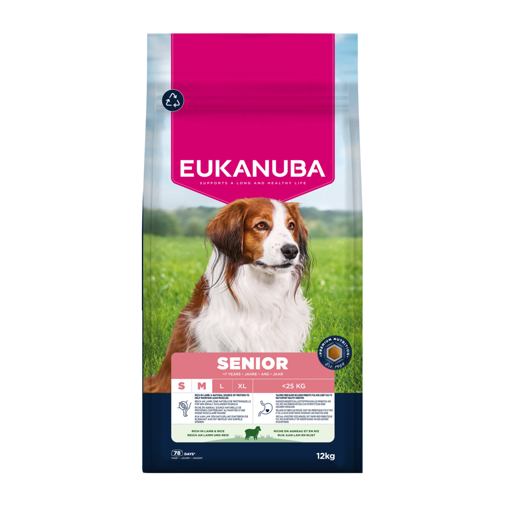 Euk Dog Senior Sm/med Lamm & Reis – 12 kg