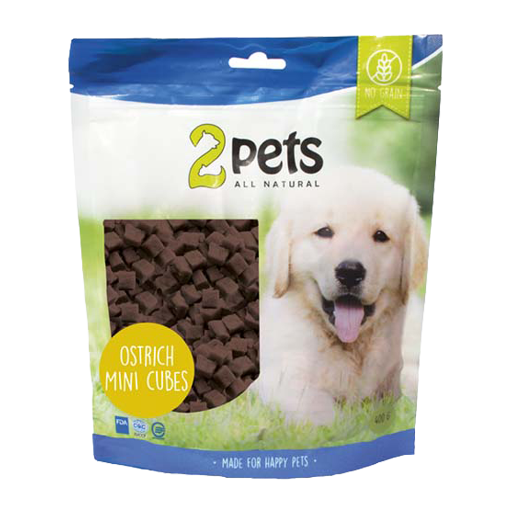 2PETS Dogsnack Strauß/Struts Minicubes