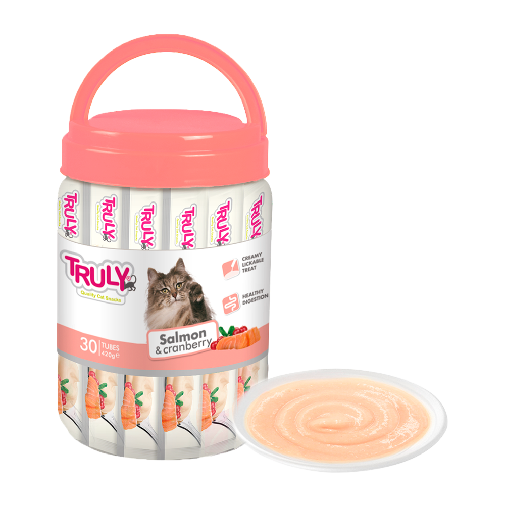 Truly Cat Creamy Lickable Lachs & Cranberry – 420 g