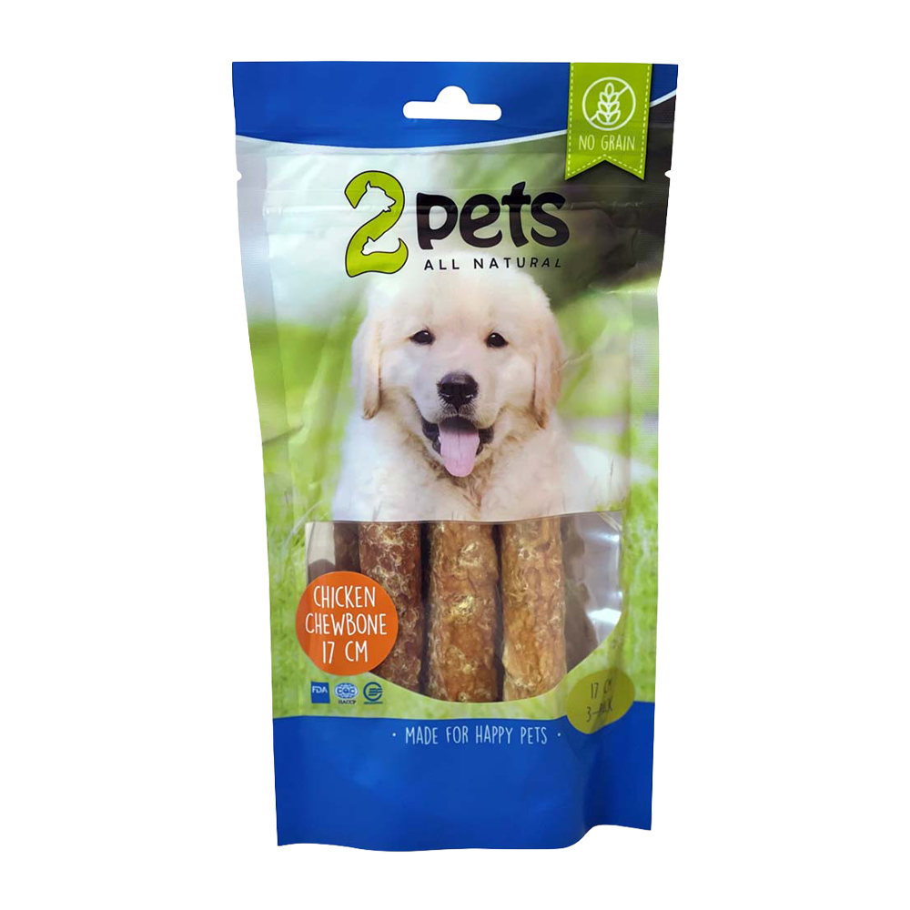 2PETS Tuggrulle M Hähnchenfilet – 17 CM – 3ER-PACK