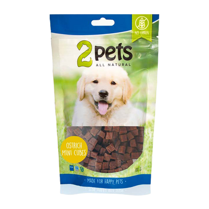 2PETS Dogsnack Strauß/Struts Minicubes
