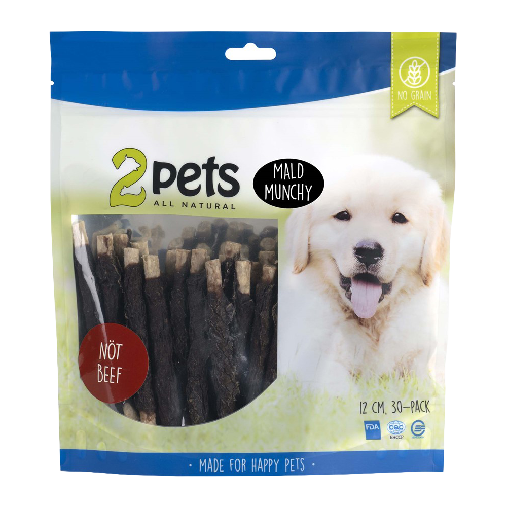 2PETS Tuggpinne Mald Nötkött – 12 CM – 30ER-PACK
