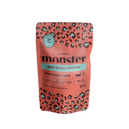 Monster Cat Pouches Adult Beef 85 g (8er-Pack)