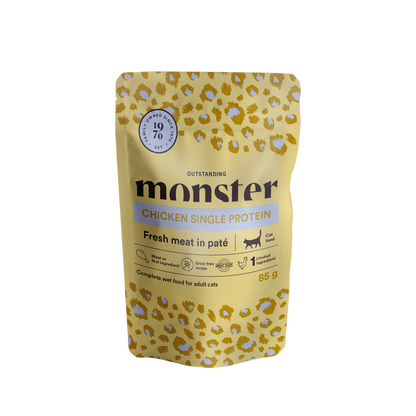 Monster Cat Pouches Adult Huhn 85 g (8er-Pack)