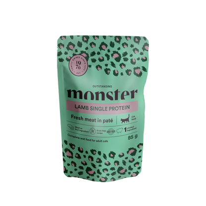 Monster Cat Pouches Adult Lamb 85 g (8er-Pack)