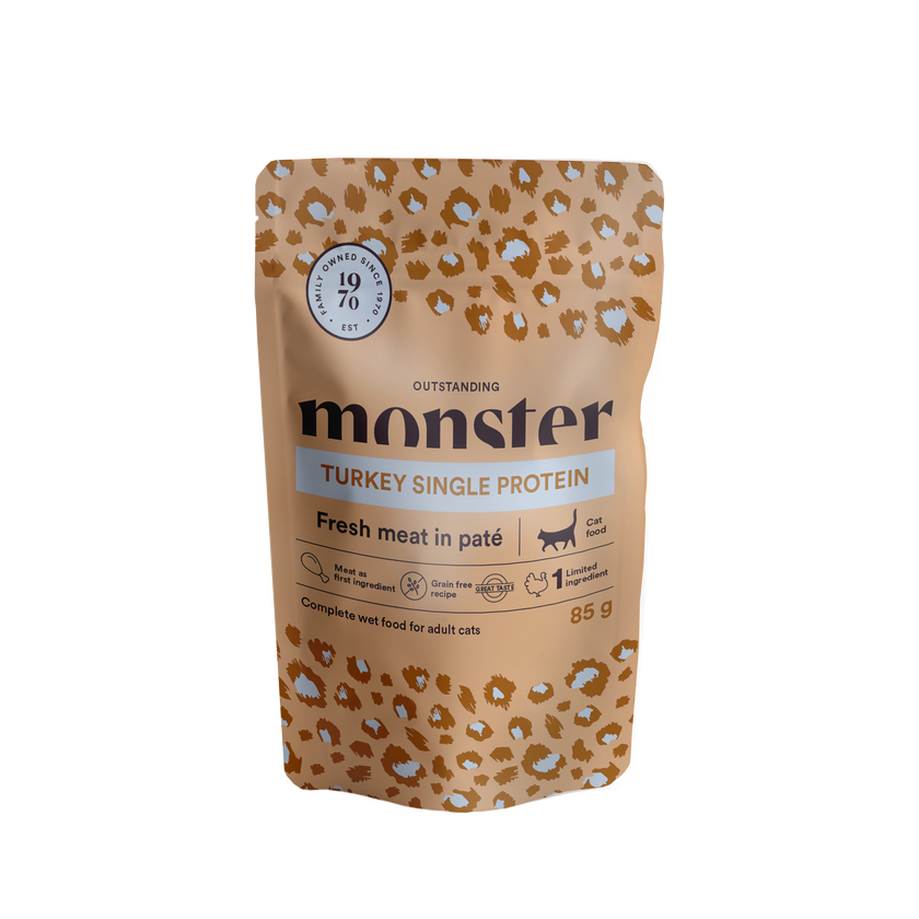Monster Cat Pouches Adult Truthahn 85 g (8er-Pack)