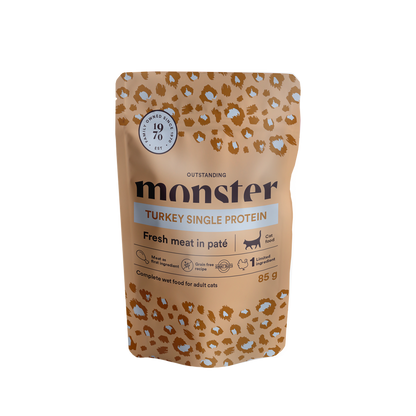 Monster Cat Pouches Adult Truthahn 85 g (8er-Pack)