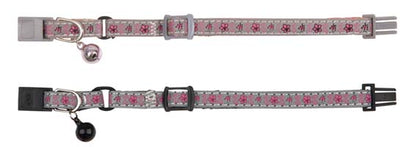 Junior Halsband Blumenmotiv Reflex Schnellverschluss Glöckchen Nylon Blau