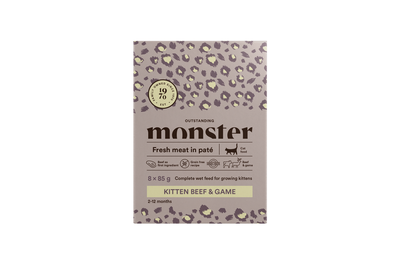 Monster Cat Pouches Kitten Rind/Wild 85 g (8er-Pack)