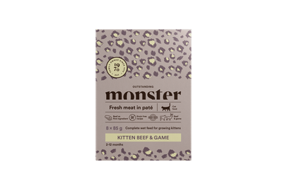 Monster Cat Pouches Kitten Rind/Wild 85 g (8er-Pack)