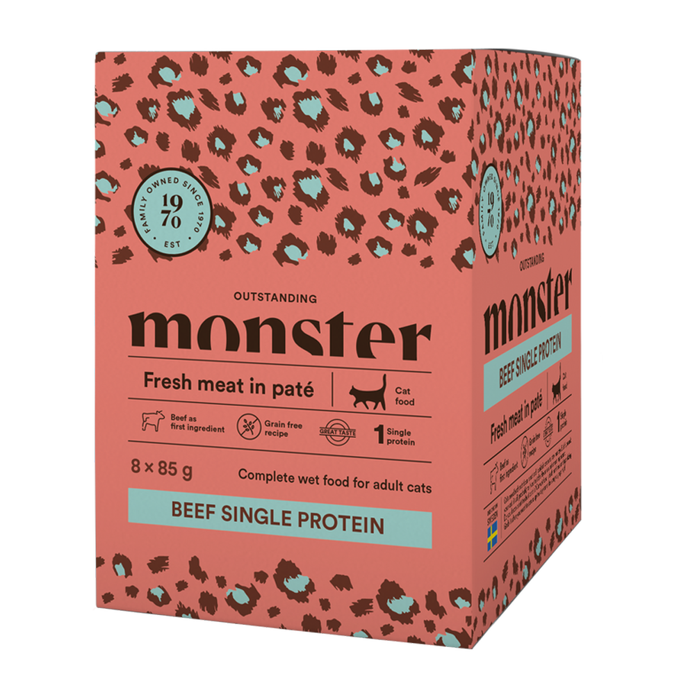 Monster Cat Pouches Adult Beef 85 g (8er-Pack)
