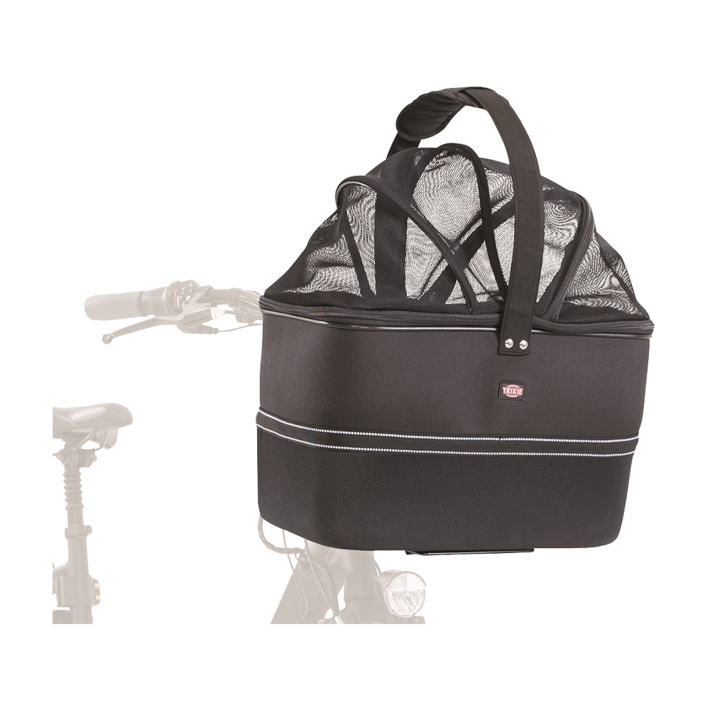 Fahrradkorb vorne mit Netz – Schwarz