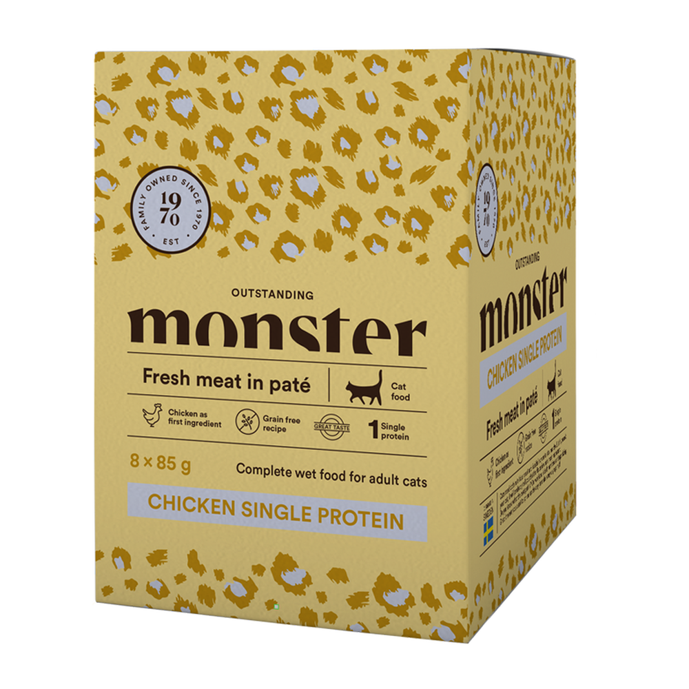 Monster Cat Pouches Adult Huhn 85 g (8er-Pack)