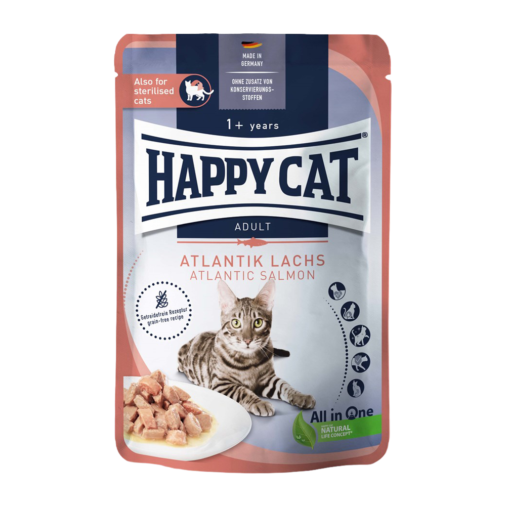 Happycat Nassfutter/Soße Atlantischer Lachs – 85 g