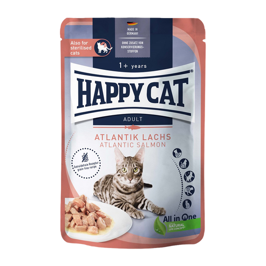 Happycat Nassfutter/Soße Atlantischer Lachs – 85 g