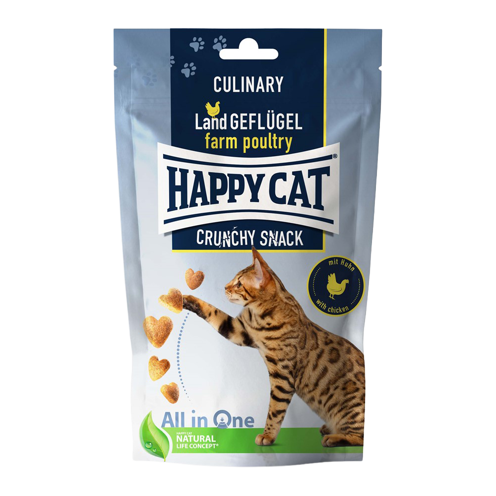 Happycat Crunchy Snack, Geflügel/Karotten, - 70 g