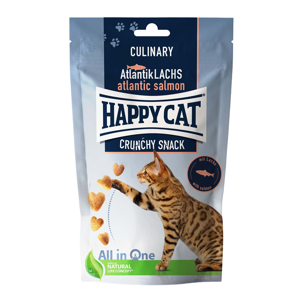 Happycat Crunchy Snack, Lachs/Erbsen, - 70 G