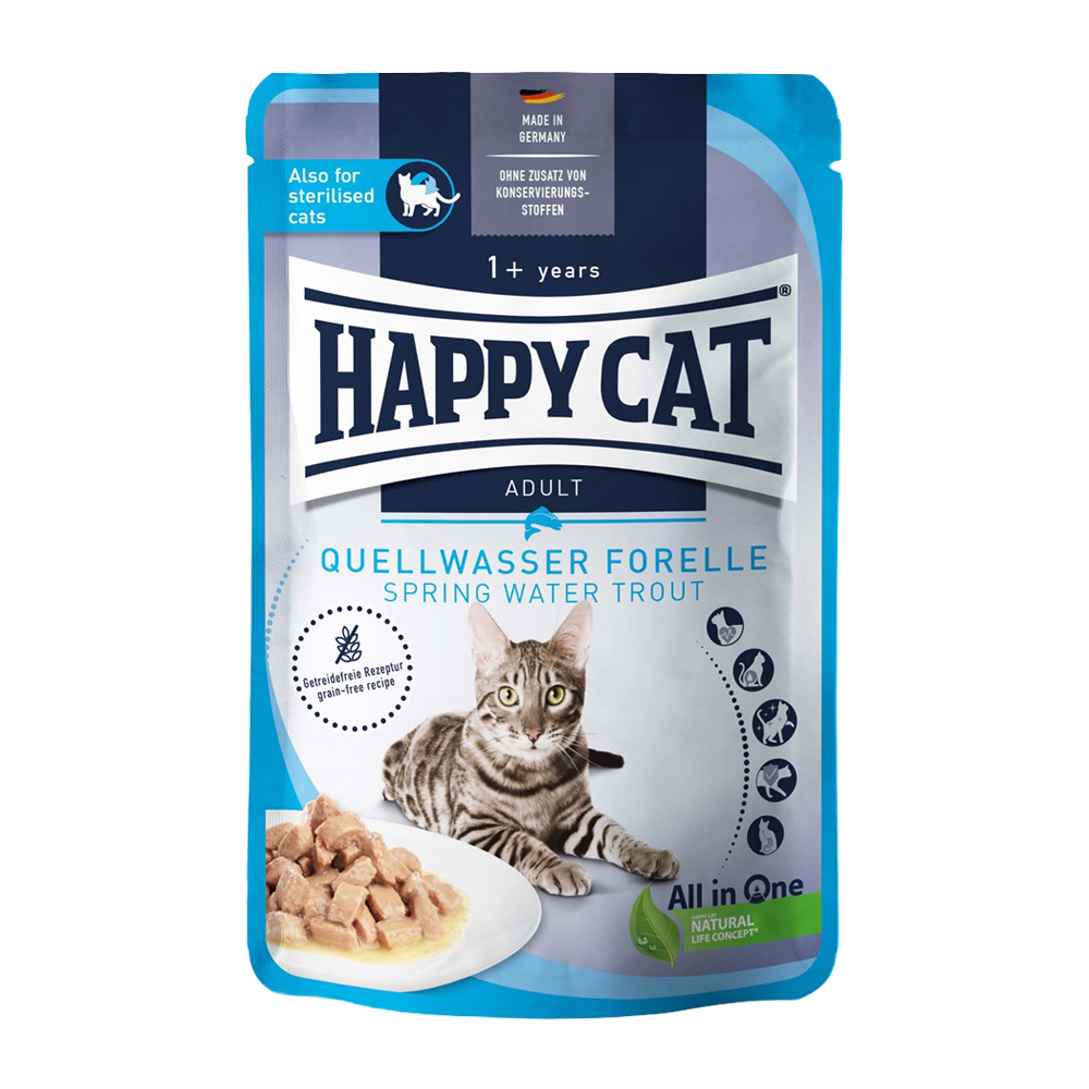 Happycat Nassfutter/Soße Forelle – 85 g