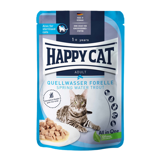 Happycat Nassfutter/Soße Forelle – 85 g