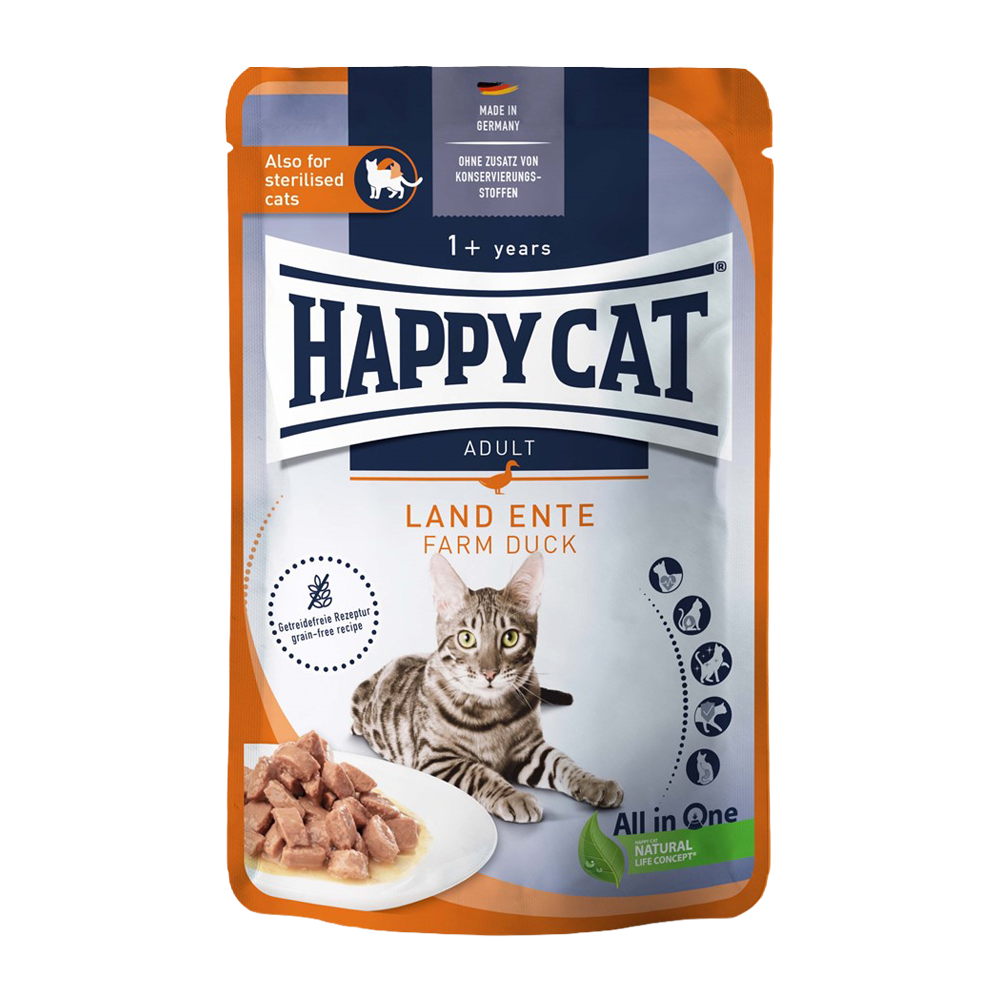 Happycat Nassfutter/Soße Ente – 85 g