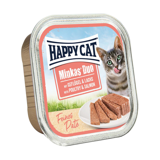 Happycat Duo Menu Pastete Geflügel & Lachs – 100 g