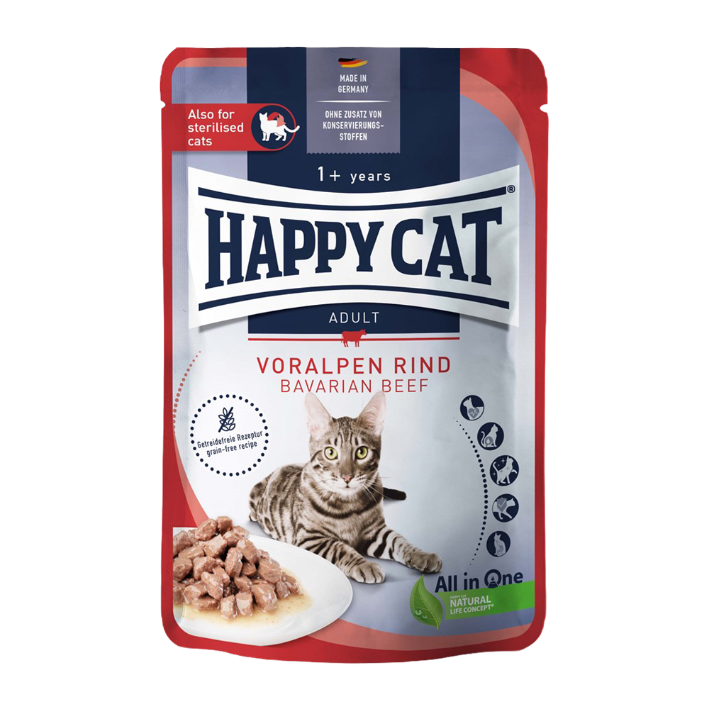 HappyCat Nassfutter/Soße, Rindfleisch, 85 g