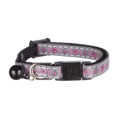 Junior Halsband Blumenmotiv Reflex Schnellverschluss Glöckchen Nylon Blau