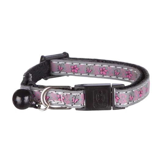 Junior Halsband Blumenmotiv Reflex Schnellverschluss Glöckchen Nylon Blau