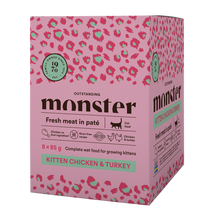 Monster Cat Pouches Kitten Ch/Turk – 85 g