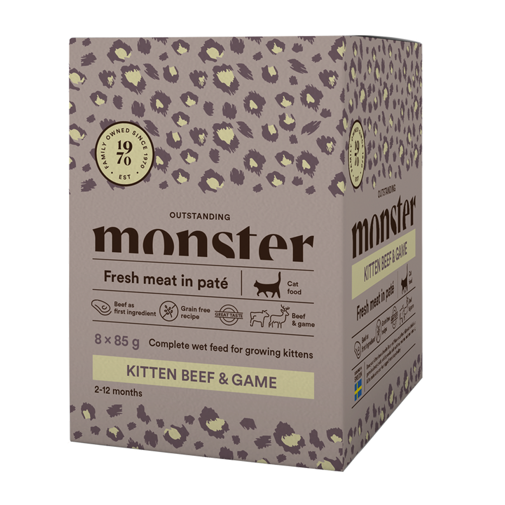 Monster Cat Pouches Kitten Rind/Wild 85 g (8er-Pack)