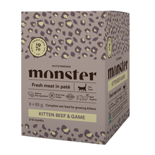 Monster Cat Pouches Kitten Rind/Wild 85 g (8er-Pack)