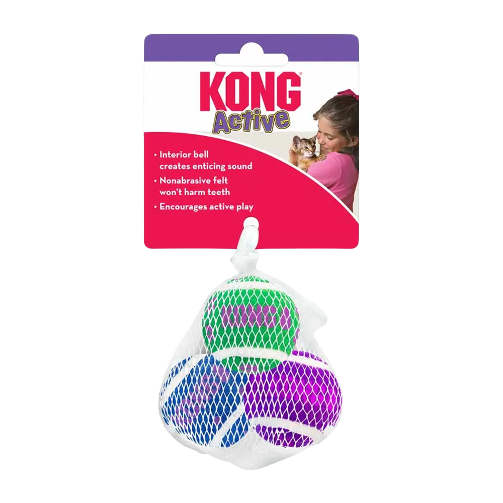 Kong Cat Active Tennisball mit Glöckchen Ö – 4 cm
