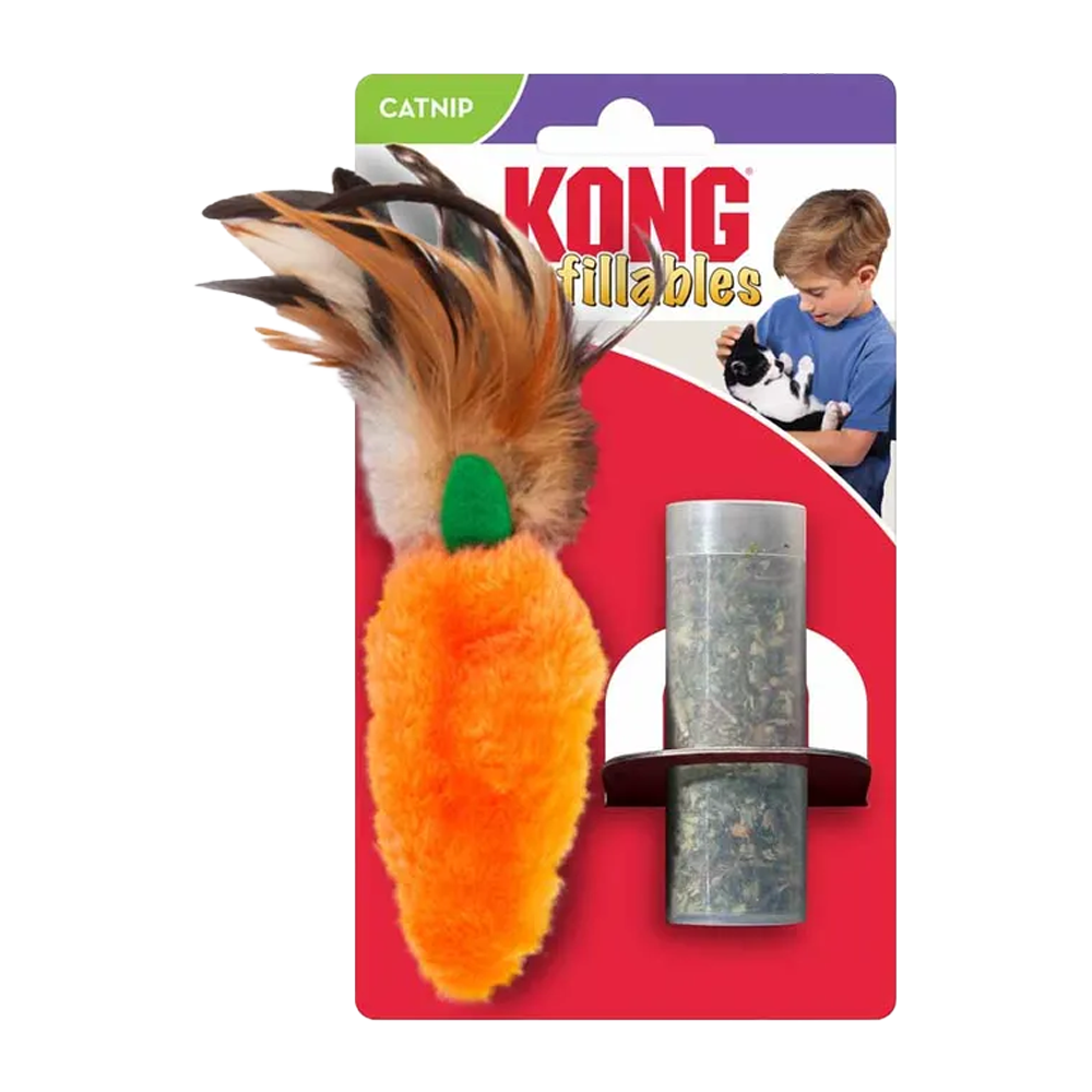Kong Nachfüllbare Katzenminze-Feder-Karotte – 13 x 6 x 1 cm