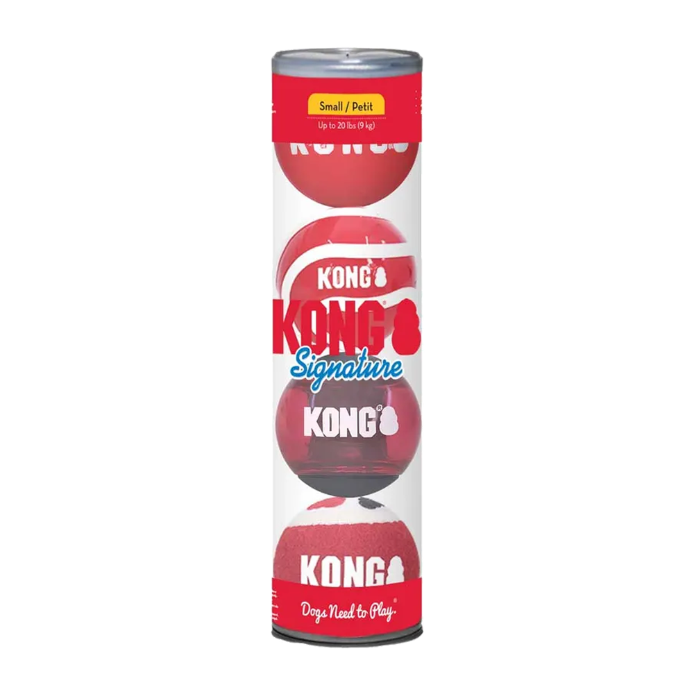 Kong Signature Balls 4er-Pack Small Mix Ö – 5,7 CM