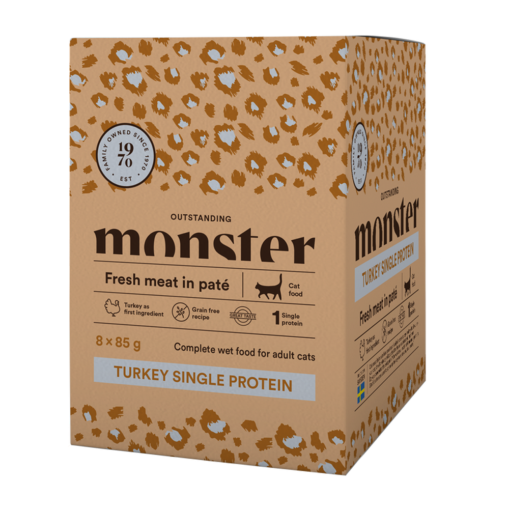 Monster Cat Pouches Adult Truthahn 85 g (8er-Pack)