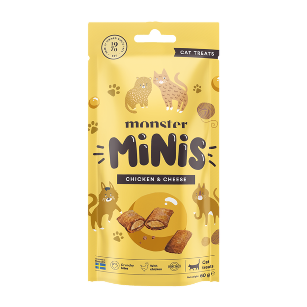 Monster Cat Minis Leckerlis Huhn & Käse 60 g